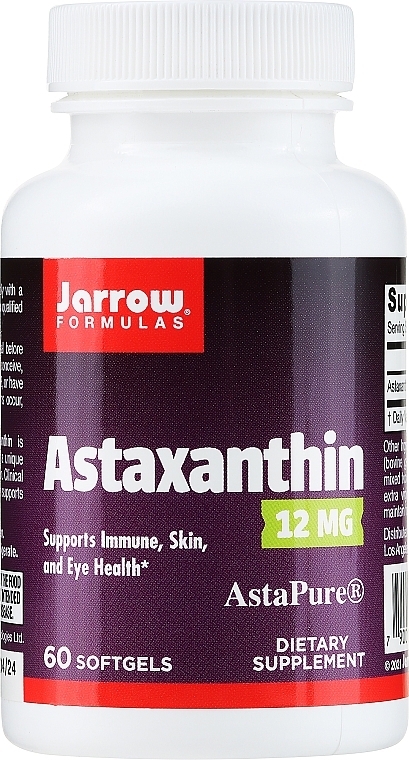 Dietary Supplement "Astaxanthin" - Jarrow Formulas Astaxanthin 12mg — photo N4