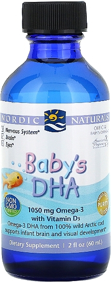 Baby Food Supplement "Seaweed Oil", 1050 mg - Nordic Naturals Baby's DHA Vegetarian — photo N7