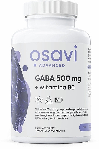 Gamma-Aminobutyric + B6 Dietary Supplement, 500 mg - Osavi Gaba — photo N2