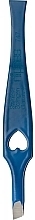 Tweezers, beveled, 8 cm, blue - Nippes Solingen Tweezer 747 — photo N2