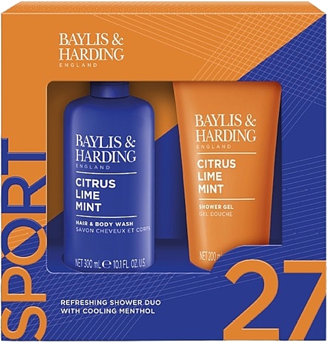 Set - Baylis & Harding Citrus Lime & Mint Men's Refreshing Shower Duo Gift Set (sh/gel/200ml + shm/300ml) — photo N1