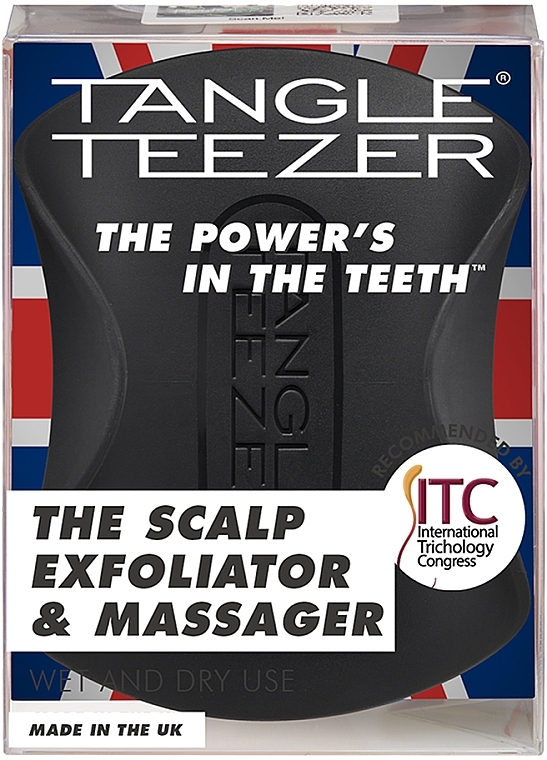 Massage Hair Brush - Tangle Teezer The Scalp Exfoliator & Massager Onyx Black — photo N3