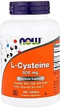 L-Cysteine Dietary Supplement, 500mg - Now Foods L-Cysteine Tablets — photo N2