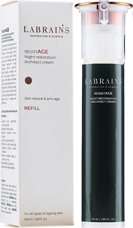 Repairing Face Cream - Labrains Resistage Night Restoration Architect Cream (refill) — photo N1