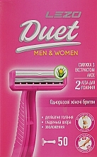 Disposable Shaving Razors "Duet", 100 pcs - Lezo Duet Men & Women Razor — photo N2