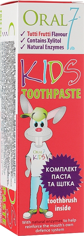 Kids Set "Cheeky Bunny" - Oral7 Kids Toothpaste ( toothpaste/65g + toothbrush) — photo N1