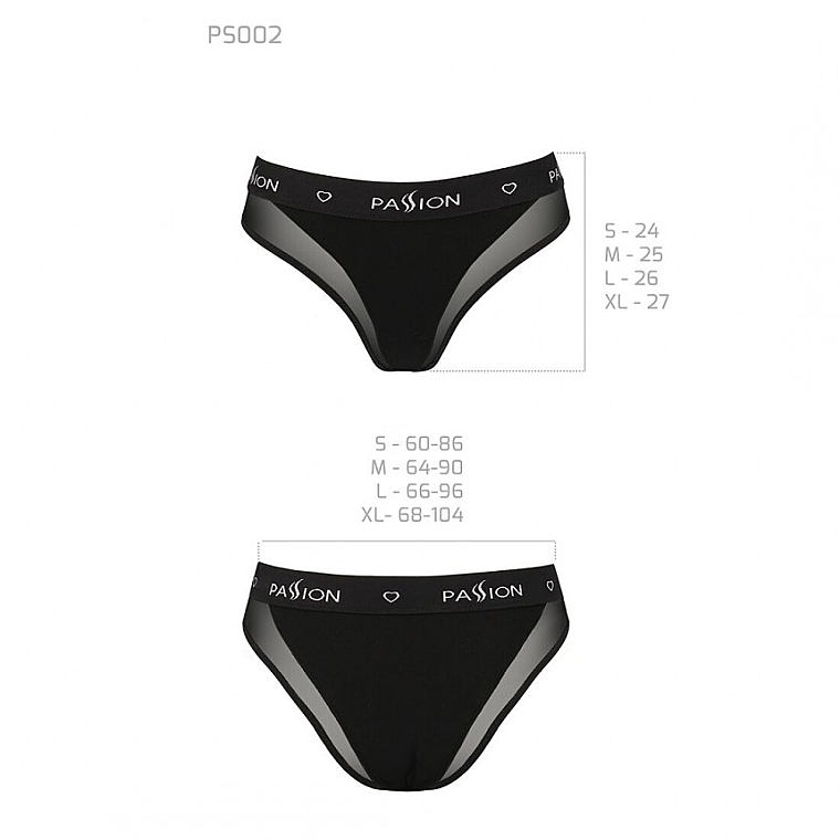 Panties with Transparent Insert, PANTIES, PS002, black - Passion — photo N3