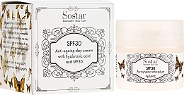 Fragrances, Perfumes, Cosmetics Anti-Aging Face Cream "Focus" - Sostar Antiageing Face Cream Hyaluronic Acid SPF30