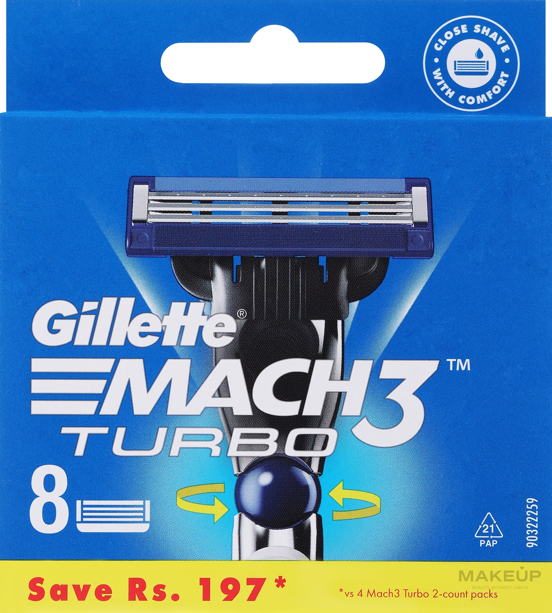 Refill Cartridges, 8 pcs. - Gillette Mach3 Turbo — photo 8 ЊВ.