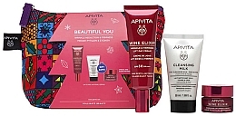 Fragrances, Perfumes, Cosmetics Set - Apivita Set Beautiful You Wine Elixir (f/cr/40ml + f/clean/50ml + f/cr/15ml + bag)