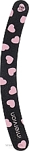 GIFT! Banana Nail File, 180/240, black with hearts - Inter-Vion — photo N1