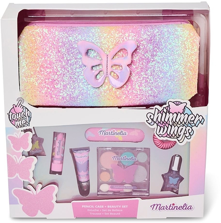 Set, 8 products - Martinelia Shimmer Wings Pencil Case & Beauty Set — photo N1