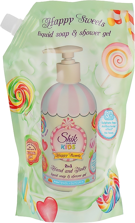 Baby Gel Soap 2in1 with Panthenol & Glycerin "Funny Sweets" - Shik Kids Happy Sweets (doypack) — photo N1