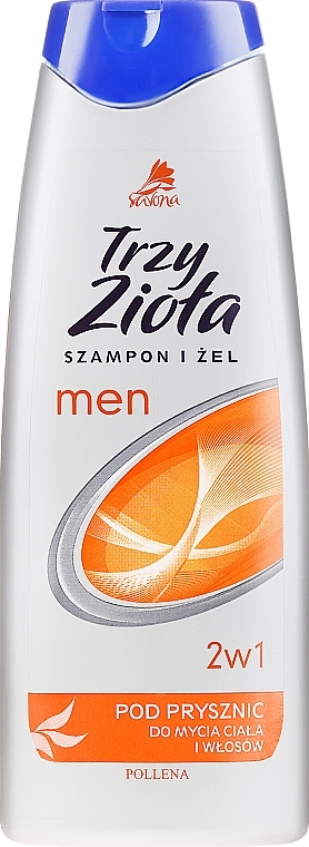 Men Shower Gel-Shampoo - Pollena Savona Three Herbs Men 2in1 Shampoo & Shower Gel — photo N1