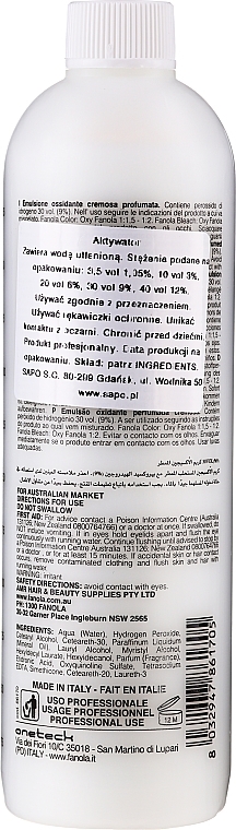 Emulsion Oxidant - Fanola Acqua Ossigenata Perfumed Hydrogen Peroxide Hair Oxidant 30vol 9% — photo N8