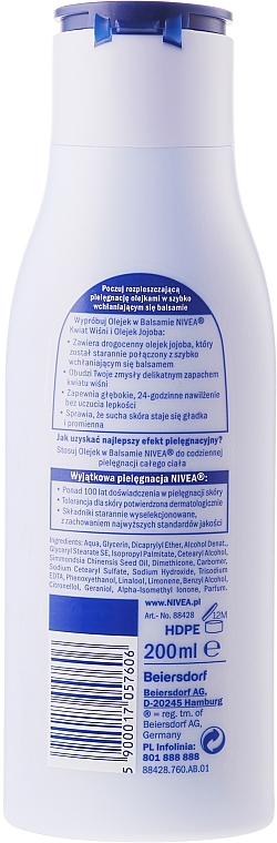 Body Lotion - NIVEA Oil in Lotion Cherry Blossom & Jojoba Oil — photo N23