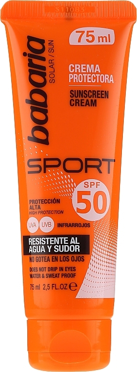 Face Sunscreen - Babaria Sport Sunscreen Cream Spf 50 — photo N5