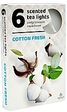 Fragrances, Perfumes, Cosmetics Fresh Cotton Tea Lights, 6 pcs - Admit Scented Tea Light Fresh Cotton