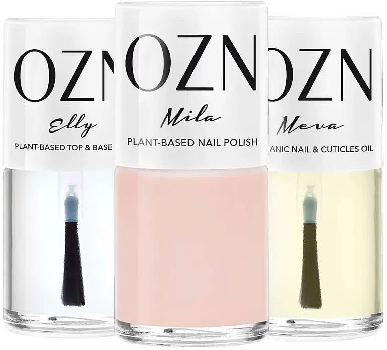 Set - OZN Basic Set 2 (top/base/12ml + nail/oil/12ml + nail/polish/12ml) — photo N1