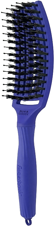 Curved Vented Brush with Combined Bristles - Olivia Garden Fingerbrush Tropical Blue — photo N3