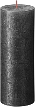 Fragrances, Perfumes, Cosmetics Cylinder Candle Anthracite, 190/68 mm - Bolsius Rustic Shimmer Metallic Candle