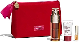 Fragrances, Perfumes, Cosmetics Set - Clarins Double Serum Set (f/ser/50ml + f/balm/15ml+lip/oil/2.5ml + bag)