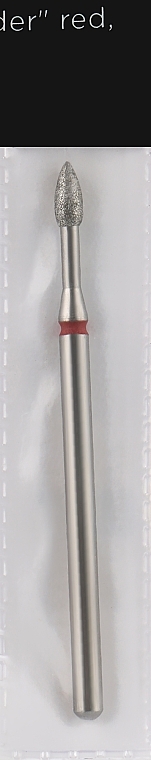 Diamond Nail File Drill Bit, narrow drop, 2.3 mm, red - Head The Beauty Tools — photo N1