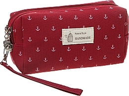 Fragrances, Perfumes, Cosmetics Makeup Bag "Anchor", B122ANC, burgundy - Natural Style