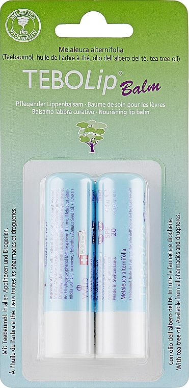 Nourishing Lip Balm with Tea Tree Oil - Dr. Wild TeboLip Balm Melaleuca Alternifolia (lip/balm/2x4.8g) — photo N2