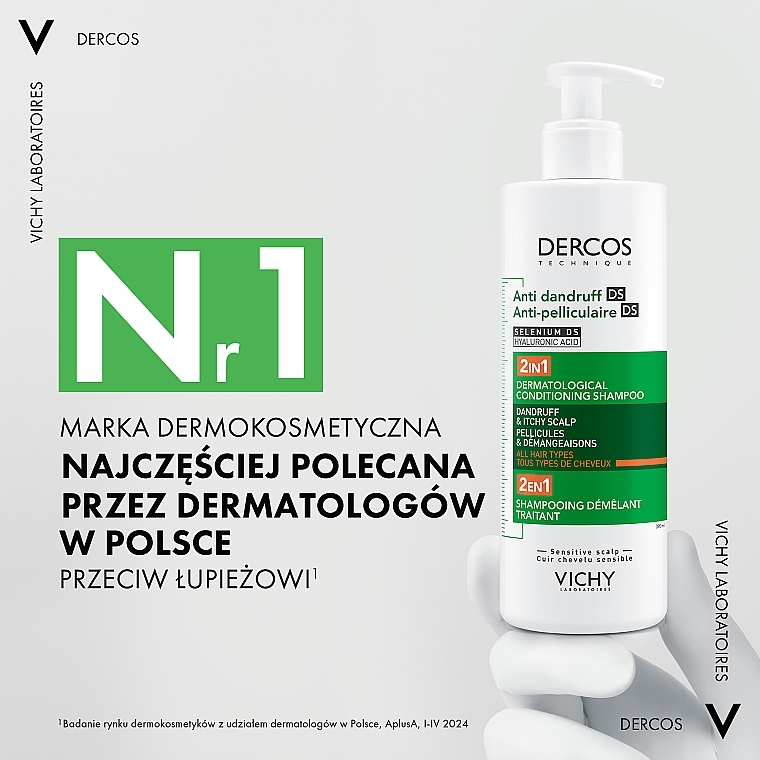 2in1 Dermatological Anti-Dandruff Shampoo & Conditioner for All Hair Types & Irritated Scalp - Vichy Dercos 2in1 Shampoo — photo N8