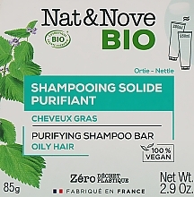 Fragrances, Perfumes, Cosmetics Cleansing Solid Shampoo for Oily Hair - Eugene Perma Nat&Nove BIO Purifying Shampoo Bar Oily Hair