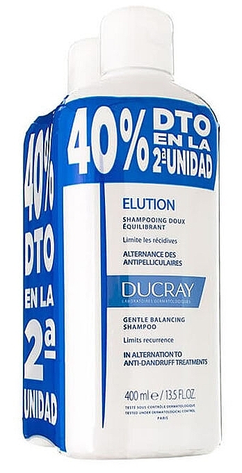 Set - Ducray Elution Duplo Gentle Balancing Shampoo (shmp/2x400ml) — photo N1