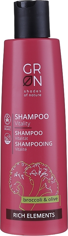 Hair Shampoo - GRN Rich Elements Broccoli & Olive Vitality Shampoo — photo N1