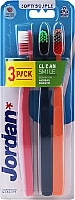 Fragrances, Perfumes, Cosmetics Soft Toothbrush, pink, orange, dark blue - Jordan Clean Smile Soft