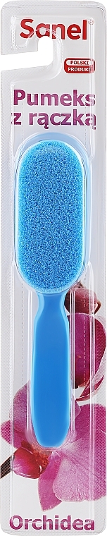 Cosmetic Pumice Stone with Handle 'Orchidea', blue - Sanel — photo N1