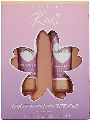Highlighter Set - Makeup Revolution x Roxi Cherry Blossom Highlighter Duo (highlighter/2x15ml) — photo N1