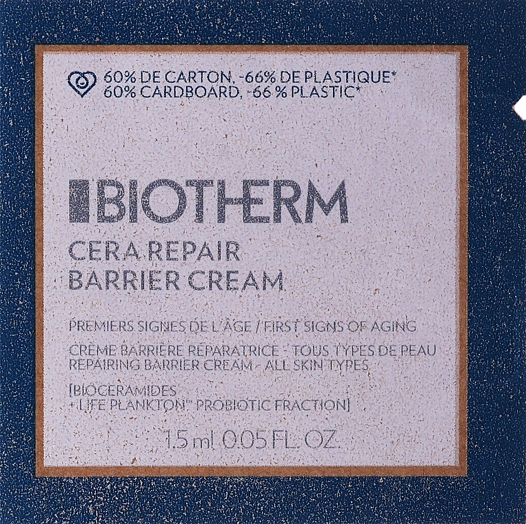 Protective & Repairing Cream for All Skin Types - Biotherm Cera Repair Barrier Cream (sample) — photo N1