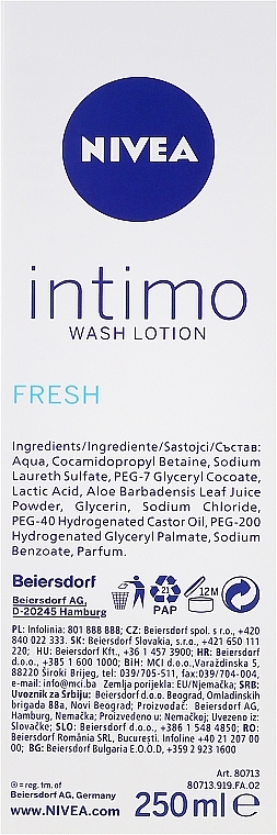 Intimate Hygiene Gel - NIVEA Intimo Intimate Wash Lotion Fresh Comfort — photo N25