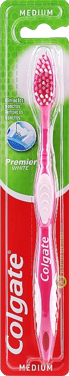 Medium Premier Toothbrush #1, pink 2 - Colgate Premier Medium Toothbrush — photo N1