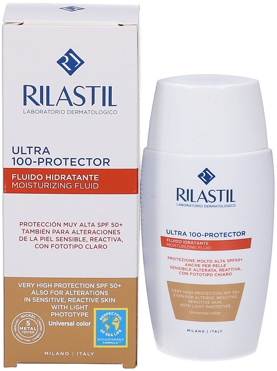 Sunscreen Moisturizing Fluid - Rilastil Sun System Ultra 100-Protector Fluid SPF50 Universal Color — photo N2