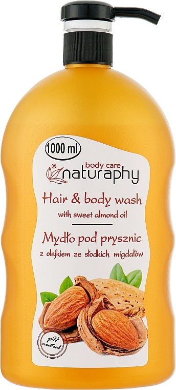 Shampoo-Shower Gel with Almond Oil - BluxCosmetics Naturaphy Hair & Body Wash with Sweet Almond Oil — photo N10