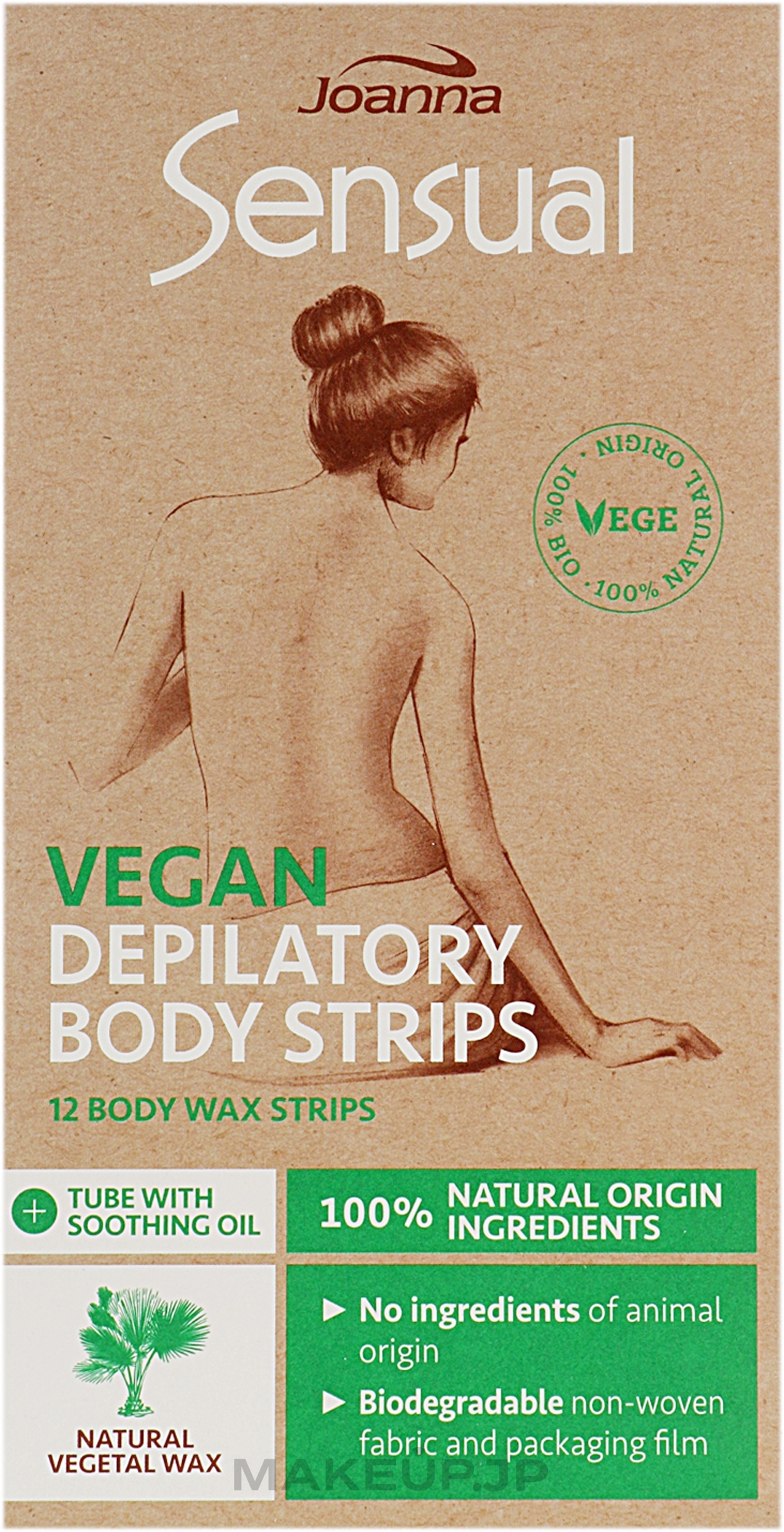 Depilatory Vegan Wax Strips for Body - Joanna Sensual Depilatory Vegan Wax Strips — photo 12 szt.