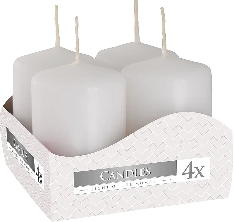 Votive Candle Set 40x60 mm, white, 4 pcs - Bispol — photo N1