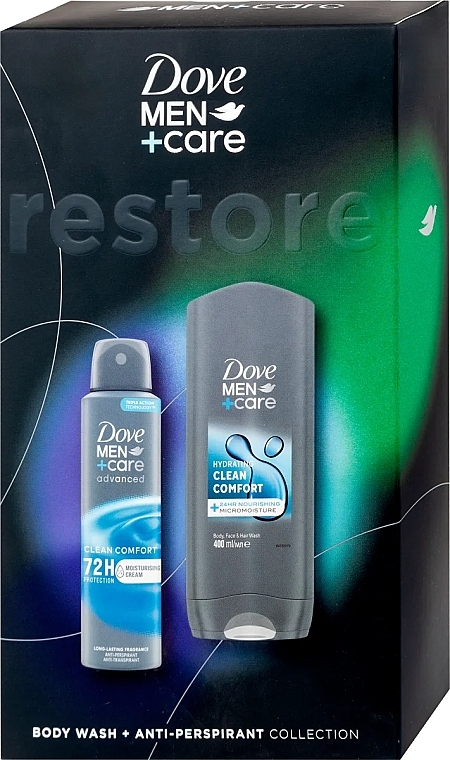 Set - Dove Men + Care Restore Set (sh/gel/400ml + deo/150ml)	 — photo N1