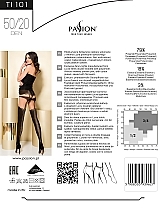 Tights with Stockings Imitation TI101, 50/20 Den, red - Passion — photo N2