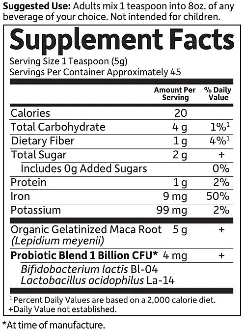 Maca Root Food Supplement, powder - Garden of Life Mykind Organics Maca Root Powder — photo N2