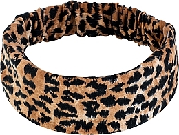 Headband "Knit Fashion Classic", straight, red leopard - MAKEUP Hair Accessories — photo N1