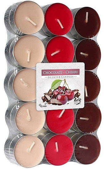 Chocolate Cherry Tealight Set - Bispol Chocolate Cherry Scented Candles — photo N1