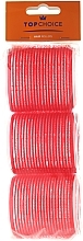 Fragrances, Perfumes, Cosmetics Velcro Hair Curlers "Velcro" diameter 60 mm, 3 pcs, 0607, red - Top Choice