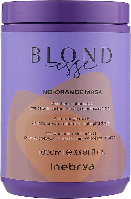 No-Orange Mask for Colored Hair - Inebrya Blondesse No-Orange Mask — photo N2